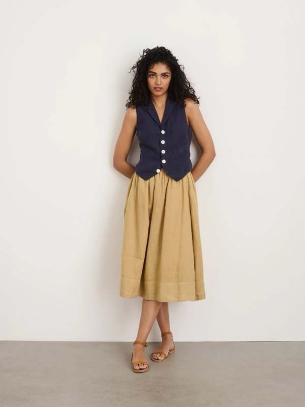 Alex Mill Khaki Linen Skirt (S)